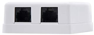 NANOCABLE 10.21.1502 - Roseta de superficie RJ45 con 2 toma de conexión Cat.6 UTP, blanco