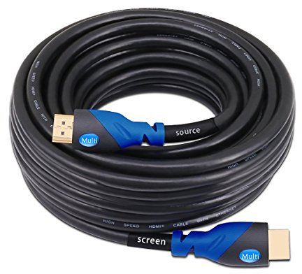 MutecPower Cable HDMI 2.0 de alta velocidad con Ethernet 20M con amplificador de señal/Booster - 4K Compatible con 3D y ARC - Full HD - 20 metros