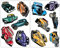 Samunshi® Wandtattoo Hot Rod Set Wandbilder Kinderzimmer Deko Junge Wandtattoo Kinderzimmer Mädchen Wandsticker Kinderzimmer 2x 16x26cm