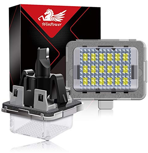 WinPower LED Kennzeichenbeleuchtung Nummernschildbeleuchtung 6000K weiß für C E S CL Klasse A207 C207 2D C216 W204 4D S204 5D W212 4D S212 5D W221 usw., 2 Stück