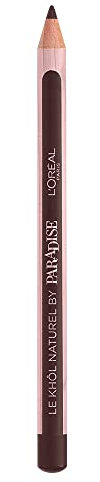 L'Oréal Paris Kajal mit weicher Mine, langanhaltend, ohne Verschmieren, ohne Fetten, Le Khôl Naturell by Paradise, Nr. 102 Pure Espresso, Braun, 1,2 g