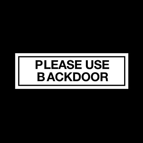 USSP&S Black Vinyl Minimalist Please Use Backdoor Self-Adhesive Sign