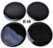 4x Silikon Aufkleber/Embleme für Nabenkappen | Motiv: Black/Schwarz | Durchmesser: 58 mm