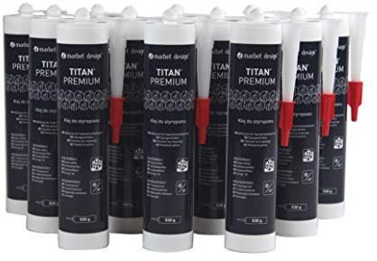 Paquet Économies Colle pour Polystyrène Polymère Feuchtbeständig Titan Premium - blanche-neige, 12 Unites