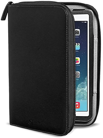 Celly Organizer Custodia con Zip per iPad Air, Nero