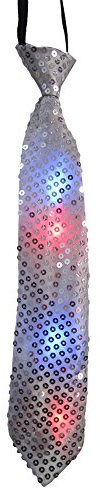 Dress Up America 686.0 blinkenden Leuchten (Silber) Krawatte mit LED-Blinklicht, Einheitsgröße