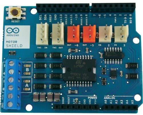 ARDUINO Shield per Motori DC: 2 Motori DC, Misura Assorbimento Corrente, 5-12V