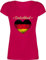 T-Shirt Damen V Ausschnitt - Handball EM 2026 Trikot Ersatz - Handballherz Deutschland - XXL - Fuchsia - 2024 Handballer Germany Shirt t Herz hanball Statement Shirts halbball Tshirt Handball.