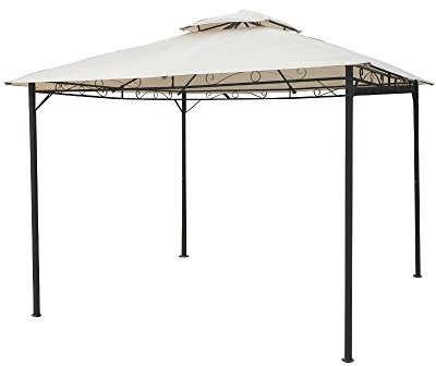 GAZEBO LIBERTY 3X3 GIARDINO STRUTTURA IN METALLO E TELO IN POLIESTERE BEIGE