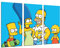 Cuadros Camara Tableau Moderne Photographique, Impression sur Bois, Les Simpsons, Bart, Homer, 97 x 62 cm, ref. 26531