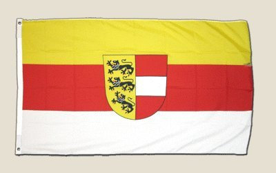 Flaggenfritze Österreich Flagge Kärnten 90x150 cm mit 2 Metallösen, Österreichfahne wetterbeständig, Polyester, doppelt genäht, Fanartikel und Dekoration