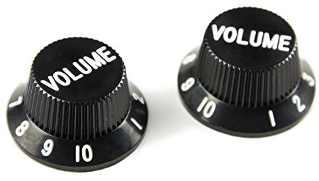 Allparts PK 0154-023 Knöpfe Strat Volume (2 Stück) schwarz