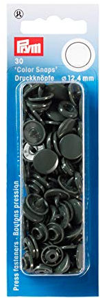 Prym 393109 Nähfrei Druckknopf Color Snaps rund 12,4 mm dunkelgrau, Kunststoff, 12.4 mm