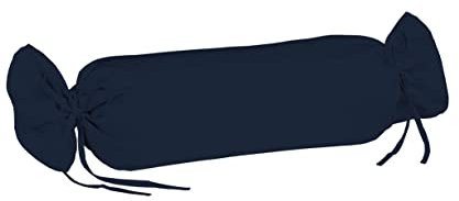 Fleuresse Colours Nackenrollenbezug, Mako Satin, Marine, 40 x 15 cm