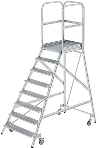 Günzburger Steigtechnik MUNK 50108 Aluminium Podestleiter Arbeitshöhe (max.): 3.9m Silber 47kg