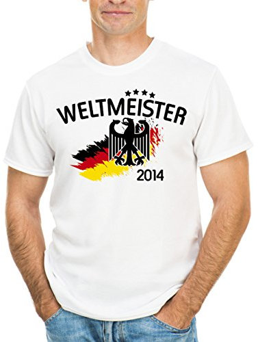 Deutschland Premium T-Shirt zur Fussball WM 2014 personalisiert mit eigener Rückennummer und Wunschname Gr.XL