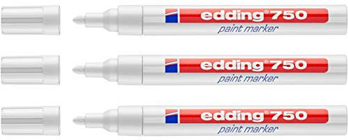 EDDING 750 Lackmarker 3er Sparpaket | 10 Farben & Sortierte zur Auswahl! (Weiß)