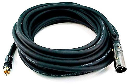 Monoprice Cavo XLR a RCA - 7,62 m (7,6 m) maschio/maschio, conduttori in rame senza ossigeno 16 AWG, connettori placcati oro - Serie Premier