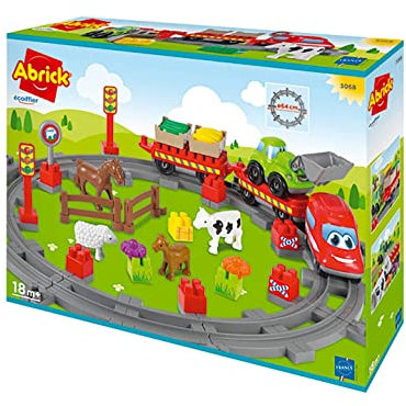 Jouets Ecoiffier -3068 - Train de campagne Abrick – Jeu de construction pour enfants – Dès 18 mois – Fabriqué en France