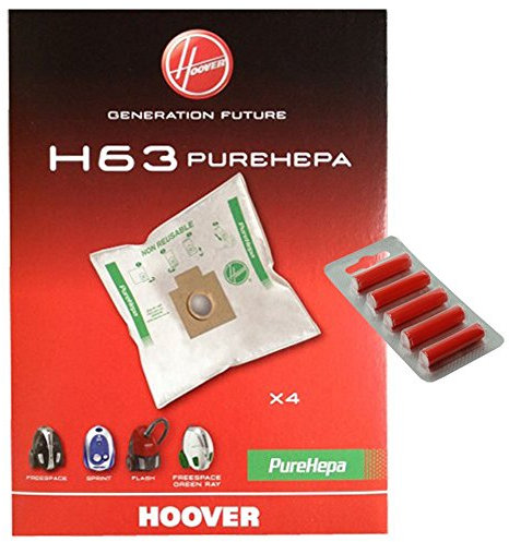 Candy H63 PureHepa authentique Lot de 4 sacs d'aspirateur + 5 désodorisants)