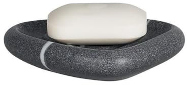 Spirella Seifenschale Steinoptik dekorative Badausstattung Seifenablage Etna Maße: 15 x 11 x 3 cm - Stein grau, Steingrau