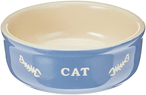 Nobby Katzen Keramikschale CAT, hellblau / beige Ø13,5 X 5 cm, 1 Stück