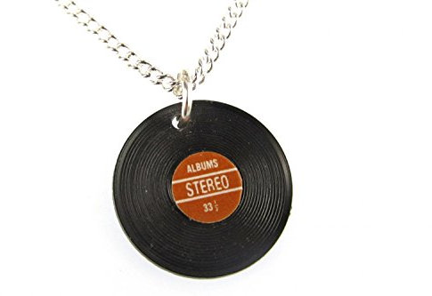 Miniblings Schallplatte DJ Band Halskette - Handmade Modeschmuck I Kette mit Anhänger Länge: 45cm - Musik Retro LP Vinyl rot