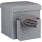 Relaxdays Faltbarer Sitzhocker, Leinen, Aufbewahrungs-Fach, abnehmbarer Deckel, Sitzwürfel, HBT 38 x 38 x 38 cm, grau