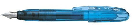 Pentel TRFSS-C Füllhalter Tradio Mini mit hochwertiger, formstabiler Iridium-Spitze, hellblau-transparente
