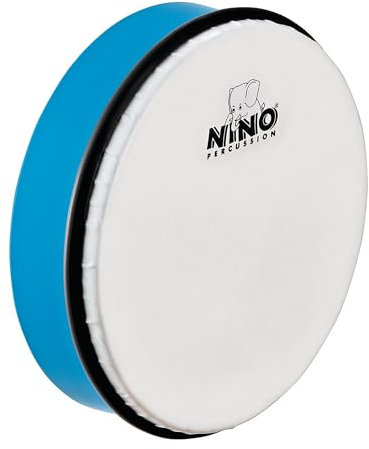 Nino Percussion Hand Drum Instrument - Mittelgroße Handtrommel für Kinder ab 3 Jahren - Durchmesser 8 Zoll (ca. 20 cm) - Kunststoff, Blau (NINO45SB)