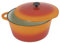 Crealys 501605, COCOTTE Grand Chef ronde en fonte émaillée 9 litres - Extérieur orange et intérieur blanc - toutes sources de chaleur y compris induction