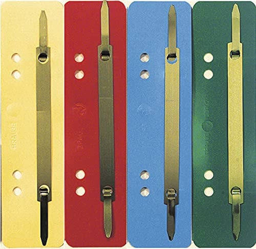 Exacompta 425000B 100er Pack Plastik-Heftstreifen Farbig sortiert. Aus PP-Folie kaufmännische Heftung Aktendulli Hefter Schnellhefter ideal für Büro und Schule