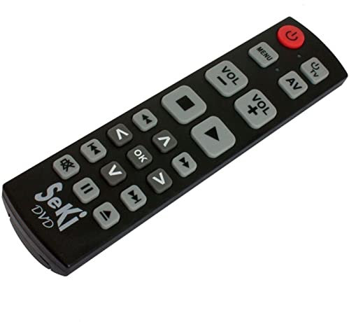 SeKi DVD schwarz lernfähige Universal-Fernbedienung mit großen Tasten - für Senioren + Kinder