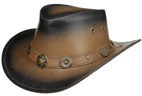 Scippis Tombstone Lederhut Herren Hut Cowboyhut, braun, M