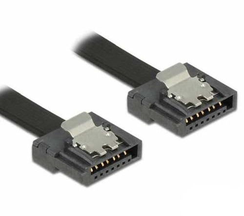 Delock Kabel SATA Flexi 6 Gb/s 10cm schwarz Metall