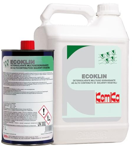 Kemika ECOKLIN 5 KG Concentrated Degreaser per rimuovere grassi, oli e tazze dai pavimenti, tessuti, superfici in legno in acciaio e alluminio