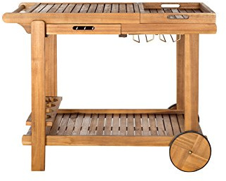 Safavieh Esstisch und Stühle, 5-Teiliges Set für den Garten, Holz, teakbraun, 60 x 100 x 75.94 cm