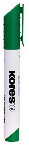 Kores - K-Marker XW2: Grüne Whiteboard Marker mit Keilspitze, trocken abwischbar und nahezu geruchslose Tinte, Schul- und Bürobedarf, 12 Stück Packung