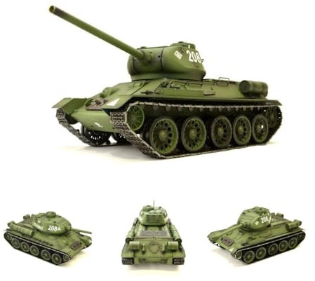 ES-TOYS Ferngesteuerter Panzer Russischer T-34/85 1:16 Heng Long -Rauch&Sound + Stahlgetriebe und 2,4Ghz - V7.0