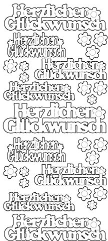 Konturensticker Herzlichen Glückwunsch silber