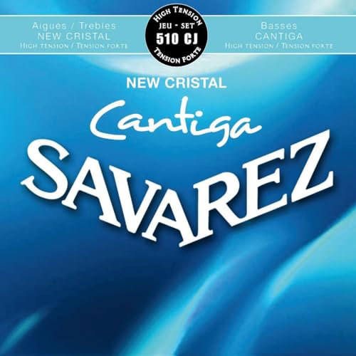 Savarez Cuerdas para Guitarra Clásica New Cristal Cantiga juego 510CJ Tensión alta, azul