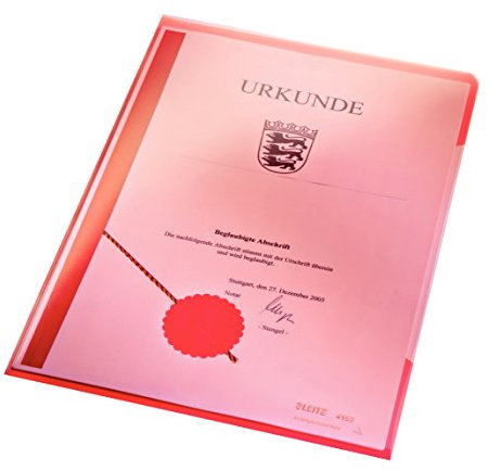 Leitz Sichthülle A4 PVC 150my rot