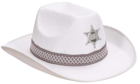 W WIDMANN MILANO Party Fashion - Cowboyhut mit Hutband und Stern, Rodeo, Ranger, Sheriff, Accessoire für Faschingskostüme