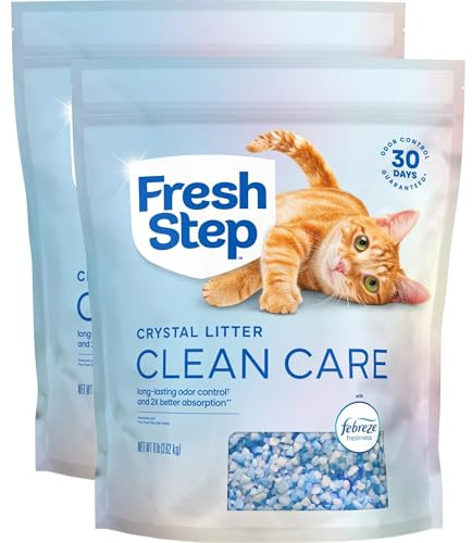 Fresh Step Crystals, Arena para Gatos Premium, perfumada, 8 Libras, Paquete de 2 (el Paquete Puede Variar)