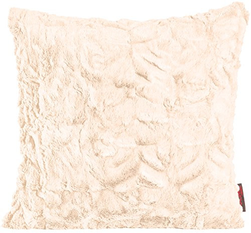 Fluffy Kissenhülle 40 x 40 cm kuschelweicher Plüsch in Felloptik (71 Beige) 1 Stück