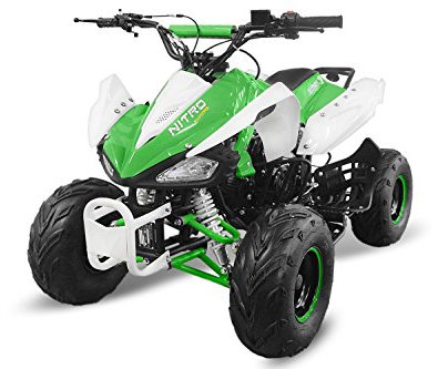 ATV Quad 125 cm³ en carbone avec marche arrière, cylindre unique, 4 temps.