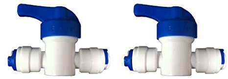 1/4 Inline TAP/Shut-Off Valve/Isolation Valve for 1/4 LLDPE Fridge Freezer/Reverse Osmosis Water Filter System Water Pipe TUBING (2 Pack)