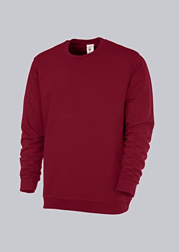 BP 1623-193-82-2XL Unisex-Sweatshirt, Lange Ärmel, Rundhalsausschnitt, Strickbündchen an Ärmeln und Saum, 320,00 g/m² Verstärkte Baumwolle, weinrot, 2XL