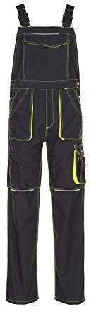 Planam 6230 Basalt Neon Latzhose - Farbe: Anthrazit/Gelb - Größe: 27