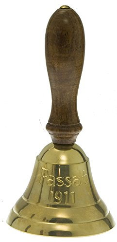 Glocke Tischglocke Handglocke Weihnachtsmann massiv Messing mit Holzgriff Passat
